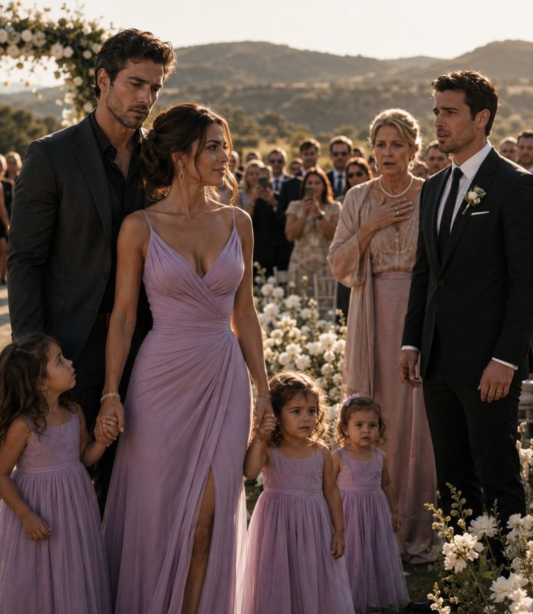 “My suitcase was on the steps. Divorce papers on top. Through the window, my husband was laughing with another woman — and his mother was smiling like she’d won something she’d been planning for years. I was carrying his child. I didn’t tell him. I picked up my suitcase and walked away. Two years later, I landed on his wedding day in a private jet with triplets and the one thing he’d never be able to take back.”