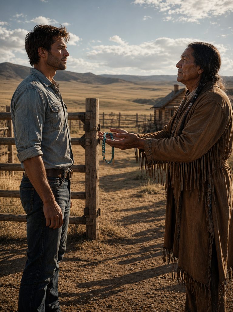 “The ranch hand spotted the riders first — more than a dozen Apache warriors crossing the valley at dawn,” Sheriff Bennett later recalled. “The church bells started ringing. People grabbed their rifles. They thought it was a raid.” But Ethan Carter didn’t lock his door. He stepped off his porch, walked onto the open range with his hands at his sides, and waited. When the elder dismounted and removed a turquoise necklace from beneath his buckskin shirt, the entire town held its breath — because they were about to witness something that would change the frontier forever.