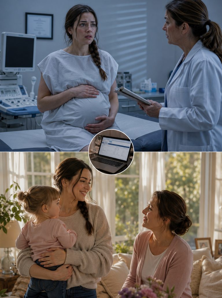 “I went to my prenatal checkup completely alone that morning. And by the time I walked out of that office, I understood something about my husband that I had spent three years refusing to see. What the doctor said to me in that exam room wasn’t even meant to be a bombshell. It was one sentence, one casual off-hand sentence, and it unraveled my entire marriage in under sixty seconds. When the nurse pulled up my chart, she asked if my husband’s name was Daniel Whitfield — and then she mentioned another patient on the same insurance policy listed as a dependent spouse. Another woman who was also pregnant. I had left my Amish family and everything I knew for this man. And he had built an entire second life while I was building ours.”