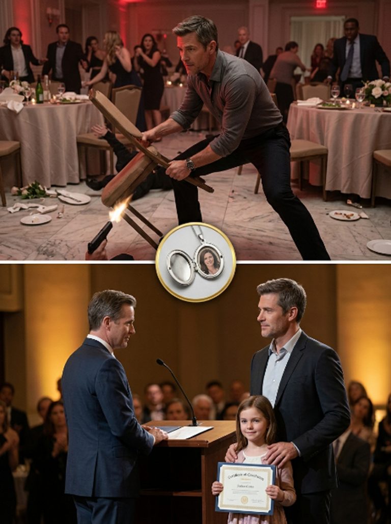 “Help me,” the CEO whispered to a single dad at a charity gala, desperate and terrified as her own security team surrounded her. He had no idea who she was or what she’d done — only that she was in danger. Then the lights went out, gunshots echoed through the ballroom, and 400 of the most powerful people in the state froze in darkness. The man who stepped forward wasn’t a bodyguard or a soldier. He was a history teacher who had promised his dying wife he would never go back to that life — but he’d already seen enough to know he had no choice.
