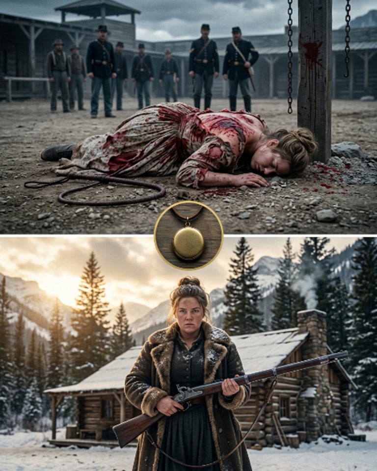 “The crack of the bullwhip echoed across the dusty courtyard, and the back that broke beneath the leather wasn’t the mountain man’s — it was the fort’s most ridiculed woman. She stepped between him and the lash, taking the blow meant to destroy him. Then she collapsed in the dirt, bleeding for a stranger who had shown her one moment of kindness. But what he did next shook Fort Laramie to its foundation.”