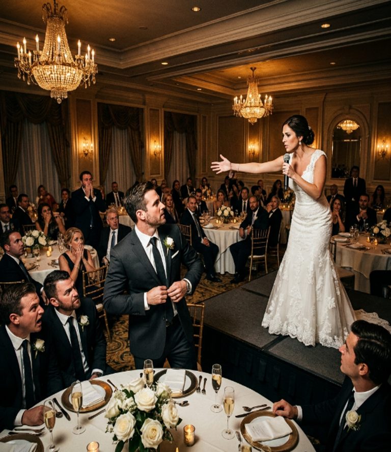 “Five minutes before I was supposed to walk down the aisle, my groom disappeared. His tuxedo was still hanging, his watch still on the vanity, and a note on hotel stationery. He’d left me for another woman. Instead of canceling the wedding, I pointed across the ballroom at the one man he feared most—and asked him to take the groom’s place.”