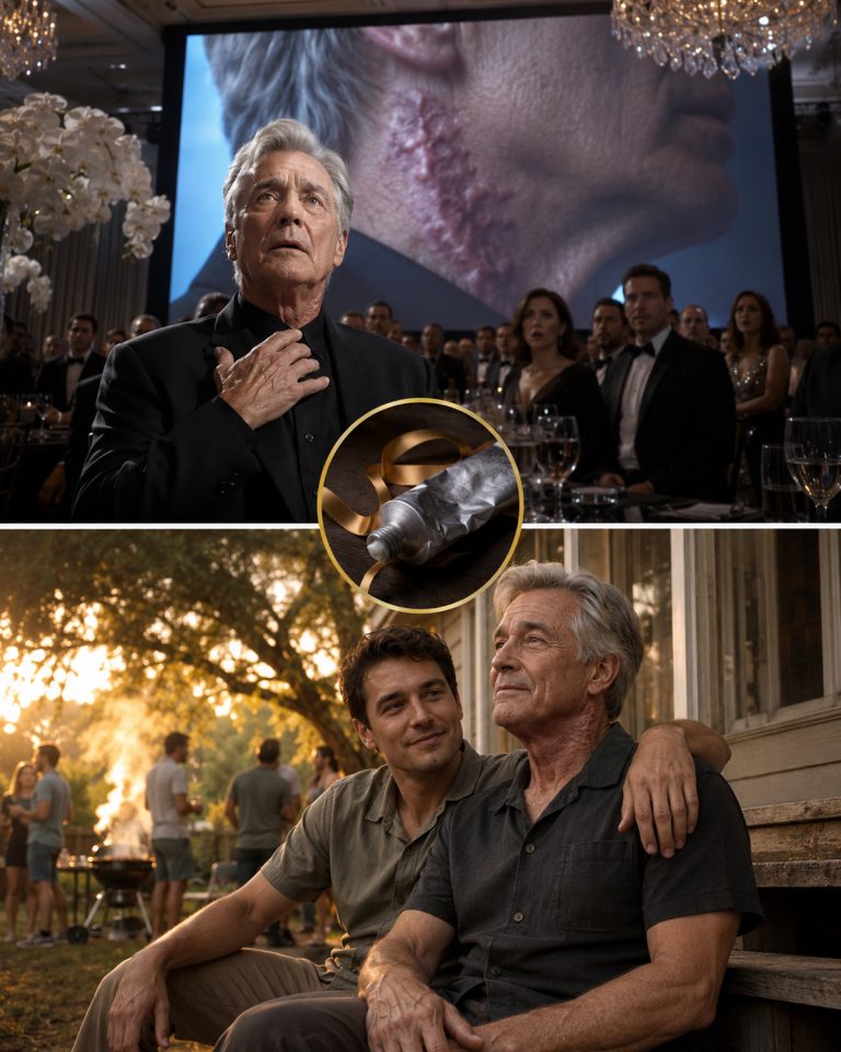 “This monster is my father,” my daughter announced to 200 wedding guests, pointing at my scars on a 20-foot screen. “Those marks make people sick, and he’s losing his mind.” The ballroom fell silent. No one knew those burn scars came from the night I carried her out of a burning house 15 years earlier. Then the doors swung open — and a man carrying a black envelope walked in holding evidence that would destroy everything.