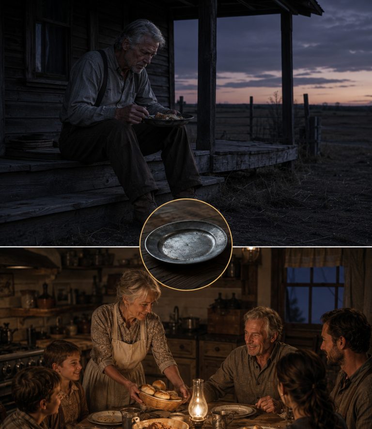 “Mr. Whitcom, we’ve got more chicken than four people can rightly eat,” I called across the fence to my neighbor who’d been eating supper alone on his porch step every night for two years. He came to our table that Sunday. Then his water rights got threatened, I wrote a letter I wasn’t sure was mine to send, and a son who hadn’t spoken to his father in two years showed up at the gate just in time.