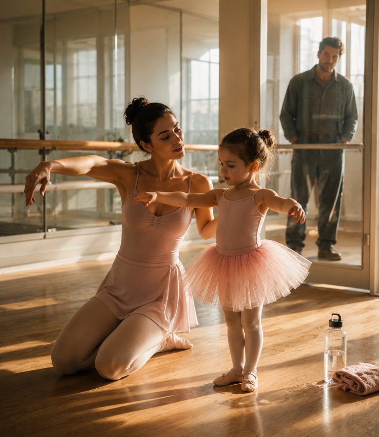 “A little girl in a pink tutu pressed her hand against the glass of a dance studio, watching the dancers inside as though she could reach them. Her father stood behind her, holding his wallet, doing a calculation that was not going well. He was a mechanic, a single parent, and he had already done the math. Then the teacher came out and saw the child’s face—that pure, uncomplicated wanting that only children have. She said, ‘Did you have an appointment?’ He said no. She said, ‘Come in.’ Then she offered him a trade: dance lessons for his daughter—in exchange for fixing her car. That was how Gracie Alderman started dancing. And that was how a four-year-old taught everyone in that studio what it means to want something completely.”
