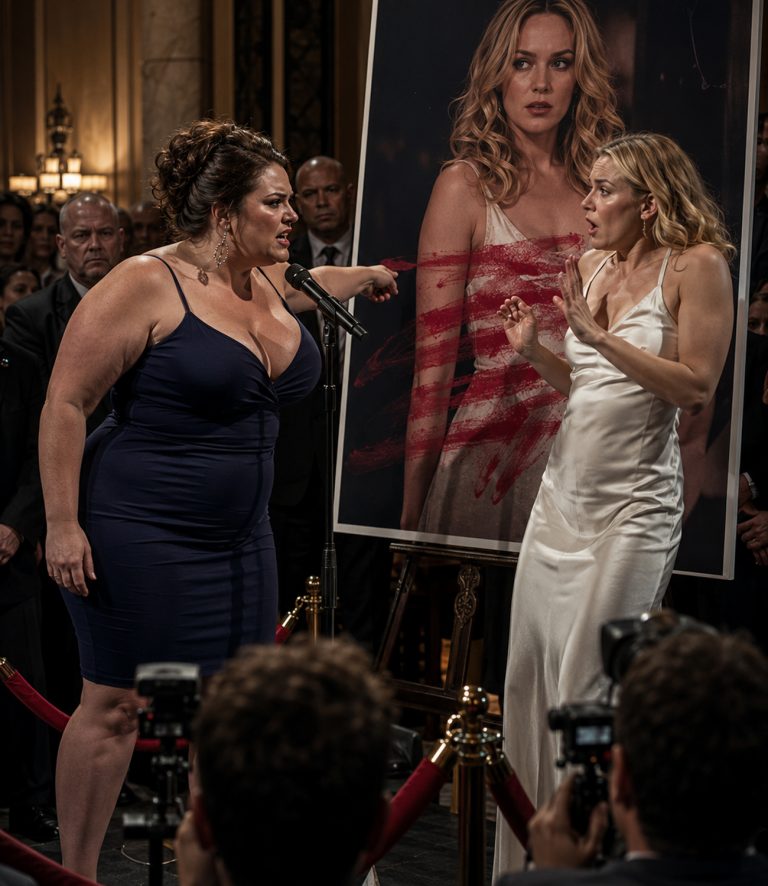 “He wrote her name across the poster in red lipstick,” the photographer whispered as 500 people watched Sloan Vex’s smile freeze. My name had been on that screen during rehearsal — Story by Phoebe Quinn, Written by Phoebe Quinn. Then, minutes before the premiere, they erased it entirely. I stood there in a midnight blue dress, clutching my marked script pages, while security moved toward me and the woman who stole my work called me “staff, not talent.” Then Miles Ardan took the lipstick from her hand and wrote my name back where everyone could see it — and everything changed.