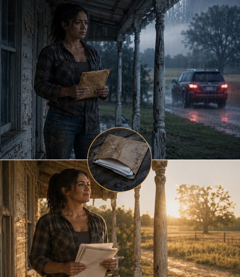 “My own mother handed me disownment papers on my front porch, called me a permanent embarrassment, and drove away in the rain. My brother had been stealing from the family business for years and forged my signature to steal my land. Then three days after I sold that farm for $39 million, they showed up with a lawyer demanding I sign it over to them… and I watched their faces when the truth finally hit.”