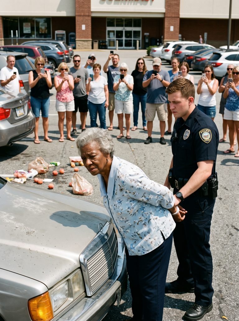 “Hands on the hood now,” the officer shouted. Gloria Holloway, 68 years old, just 6 days out of heart surgery, tried to explain: “This is my car. My registration is in my purse.” He kicked her cane across the pavement. He handcuffed her so tight her wrists bled. He left her kneeling in the hot sun while 40 people watched and filmed and did nothing. Then an old woman made a call. A single phone call to a number she’d kept in her heart for decades. And when the county police chief came running across that parking lot, calling her “Mom,” everything changed.