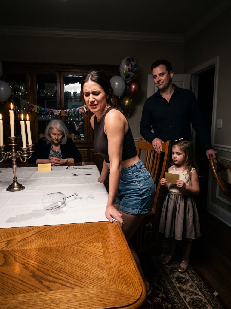 “You don’t get the best seat,” my older brother said as he pulled the chair from under me at my daughter’s 10th birthday. I caught myself on the table as plates rattled and water spilled across the tablecloth I’d ironed that morning. My mother witnessed everything and looked down at her napkin. Then my daughter handed me a gold place card that said “Mom” and asked if she’d put my name in the wrong place. Two days later, I opened the loan documents they needed me to sign — and discovered the $68,000 application hid something that explained everything.