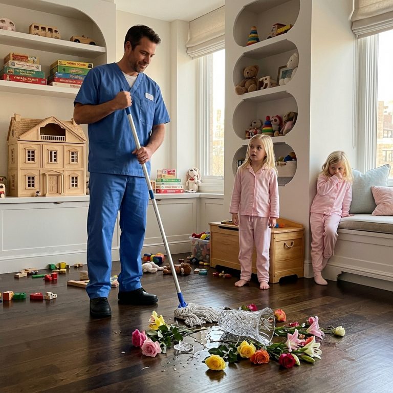A Billionaire’s Twins Hadn’t Spoken in 18 Months—Then a Night Janitor Cleaned Up a Broken Vase and Everything Changed
