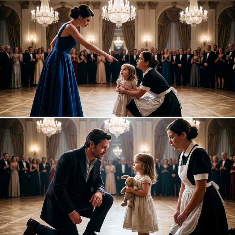 “The Fiancée Told the Maid’s Toddler to Get on Her Knees—Then the Billionaire Walked In”