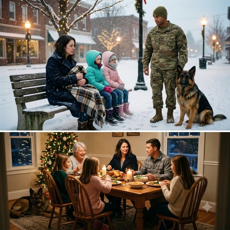 A Widow and Her Daughters Sat Alone on Christmas Eve—Until a Soldier and His Dog Stopped