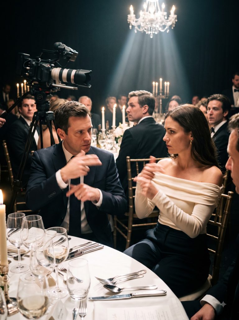 “Try not to embarrass yourself tonight, Graham,” my ex-wife whispered at my shoulder. “I invited someone special for you.” Then she seated me next to a deaf woman, placed a camera on my face, and told the host to call on our table first — expecting me to fumble, to look foolish, to finally give her the footage she’d been waiting for. What she didn’t know was that I had been signing since I was 14 years old. And the woman she’d chosen as her punchline was about to dismantle everything Brooke had built.