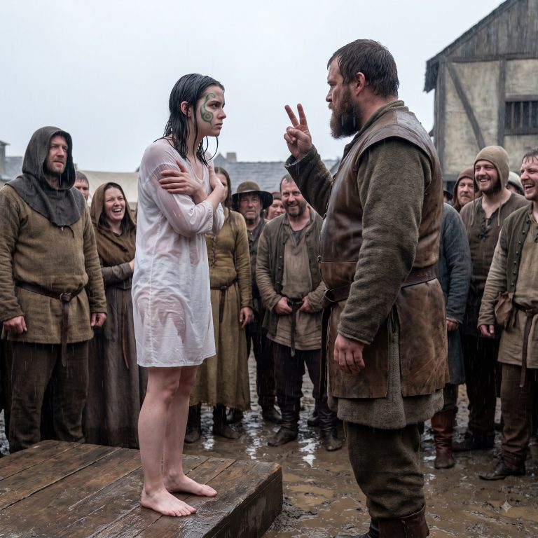 “She stood on the auction block in the rain, her only garment a silken shift chosen to display rather than clothe. They called her the ‘jade cursed’ for the mark on her face. Then a silent giant bid two fingers—and bought her for the price of a joke. But when the Baron’s soldiers came to burn his valley, the ‘curse’ he’d purchased became the commander who led our people to victory. He didn’t buy a prize. He ended a humiliation. And that changed everything.”