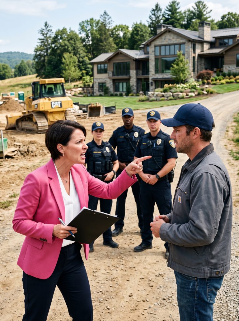 “Serve him the papers and make sure he knows. Pay up or we bulldoze it.” That’s what Brenda Hargrove told Deputy Weeks while standing in my driveway at 7 AM—jabbing her finger at my front door like she owned the county. $47,000 in fines she pulled out of thin air against a house her HOA has zero authority over. She’d spent two years manufacturing violations to destroy a home my father built by hand in 1978. But what Brenda didn’t know was that her husband’s subdivision sat on land my grandfather bought in 1962—every square foot of her 6,000-square-foot mansion stolen. I own a demolition company. Three bulldozers. A court order arrived before sundown. That same night, I drove my D9 to her front door.