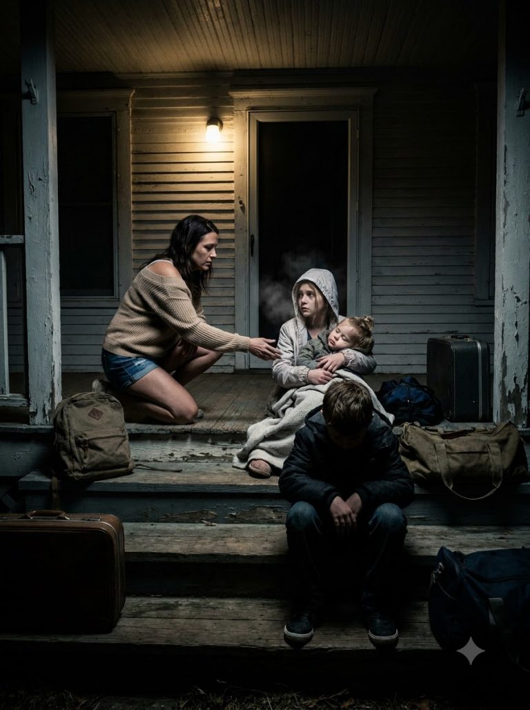 “The photo came in at 4:12 in the afternoon — my front porch, three backpacks, three children sitting alone in the cold. The text said, ‘Left the kids at your place. Back next week.’ I hadn’t agreed to anything. 10 seconds later, my mother texted, ‘Don’t bring them here. This is Kelsey’s mess.’ When I got home, the 9-year-old was holding her baby sister for warmth, the 6-year-old had wet himself and was too scared to say so. I told my mother, ‘No problem.’ Then I made the call that would tear my entire family apart.”