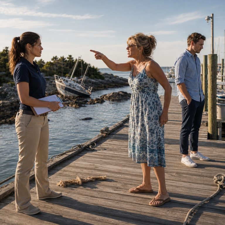 “Stop blaming him,” my mother screamed at dawn on the dock. “It was an accident.” My brother stood behind her in clean clothes with dry hair — after crashing my marina’s $92,000 boat into the rocks at 3 a.m. But I didn’t defend myself, because that boat wasn’t mine. Then the marina owner stepped onto the dock holding registration papers with a name that wasn’t ours. And when I pulled the security footage, I found my mother’s text to Troy at 10:48 p.m.: “The keys are on her counter. She won’t notice until morning.” She had planned it all.