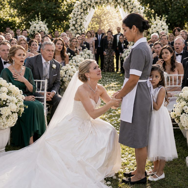 “You are sad, too.” Four words from a three-year-old girl stopped a $40 million wedding cold. The billionaire froze. His fiancée’s smile cracked. Nobody in that marble ballroom understood what the little girl meant except him — because two months earlier, in a quiet hallway, he had cried in front of a maid’s daughter, and she had never forgotten it. Now, on the most important day of his life, she was about to say it out loud. And what happened in the next 60 seconds would change four lives forever.
