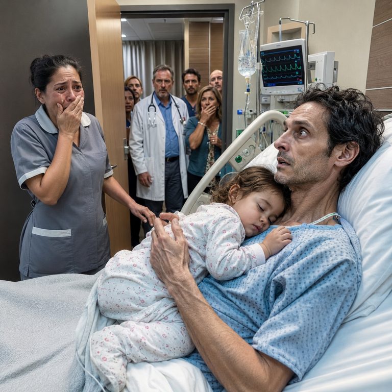 “The doctors gave up. Three weeks in a coma, no brain activity, his family already planning the funeral. Then a cleaning woman brought her sick toddler to work because she had no one else to watch her. The little girl wandered into his room, climbed onto his chest, and fell asleep. When they finally pulled her off hours later, the monitors showed something that made every doctor in that hospital question everything they knew about medicine. What happened next no one could explain.”
