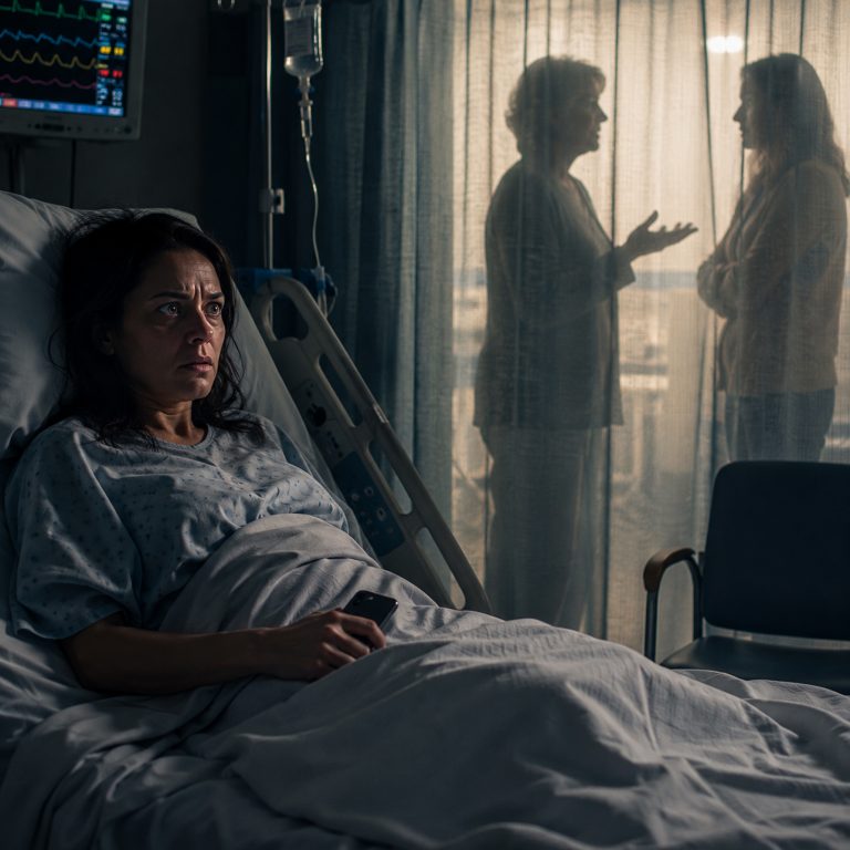 “I heard her count the days until I was gone,” the woman whispered from her hospital bed. Her mother and sister stood just outside the curtain, discussing logistics, her sister’s voice almost businesslike as she asked how many days the doctors had given her. “Three,” her mother replied, “once she’s gone, everything becomes ours.” They thought she was unconscious. They thought the medication had blurred her mind beyond hearing. But Sabine reached for her phone beneath the blanket, dialed a number she’d memorized decades ago, and said seven words that changed everything: “I think my mother is trying to let me die.”