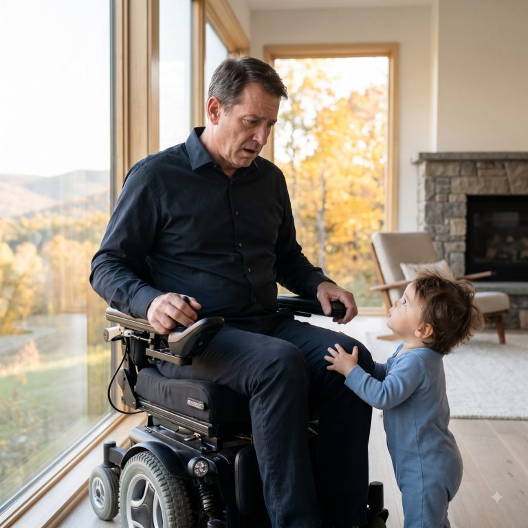 “A 14-month-old boy crawled into a paralyzed billionaire’s lap on a Sunday morning in October. William Hartwell hadn’t smiled in 20 years—not since a routine surgery left him paralyzed and his wife walked out. His staff whispered in careful tones. His housekeepers quit within weeks. He had built an empire of cold silence, a 12,000-square-foot prison on a hill where warmth went to die. Then Rosa arrived with her son. Within five weeks, that little boy had done what no doctor, therapist, or family member could. He reached up, put his small hand on William’s face, and waited. And for the first time in two decades, behind those gray eyes, something cracked open. I watched it happen from the doorway. I stood there in the morning light, pressing my hand over my mouth, and I realized that some of the most profound healings happen between people who had no plan to save each other.”