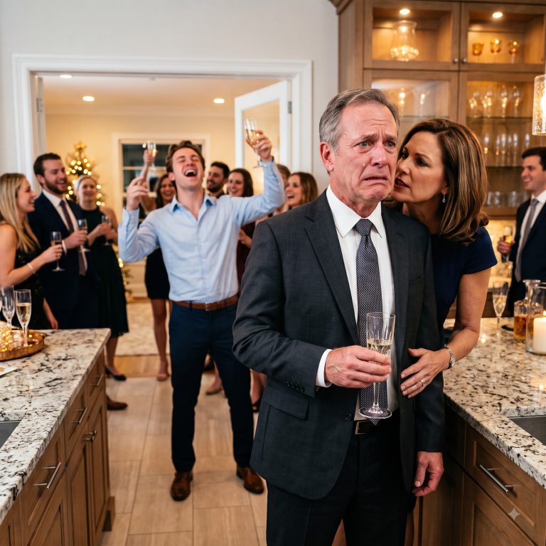 “My old man thinks this is his money,” my son Derek laughed at his housewarming party. “Just let him feel important. Sign whatever. We’ll deal with the real paperwork after. He’ll never even read it. He trusts me.” I was standing ten feet away, champagne in hand, and my wife’s hand was already gripping my wrist to keep me from turning around. I’d wired them $180,000 four months earlier for the down payment. No paperwork because “we’re family.” The next morning, I quietly pulled the closing documents. My gift was listed as a loan secured by a second lien. My son’s name wasn’t on the title at all—only his fiancée’s. I didn’t confront him. I started recording every conversation.