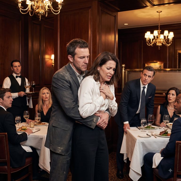 “I’ve got you,” he said, wrapping his arms around the choking billionaire in the middle of Manhattan’s most exclusive steakhouse. Her face was purple, her eyes were rolling back, and her own COO was standing there waiting for her to die. 42 seconds later, Liam saved her life — and the entire room of elites stared at him in dead silence. Then the man who’d hesitated walked up and said four words that changed everything: “Get away from her.”