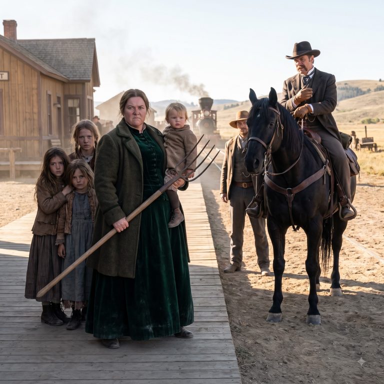 “Then you know I am not a woman who looks away,” the heavy-set mail-order bride told the lean rancher who’d just met her at the Wyoming depot. He’d accepted her size but now faced a choice that would define everything. Before he could answer, she turned to the three starving orphans huddled against shipping crates, and declared to the entire horrified town that they were coming home with her. But the richest man in the territory had other plans for those girls — and he was willing to burn them all alive to get what he wanted.